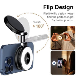 LM19 Magsafe Light Portable Selfie Light for Iphone 16 15 14 13 12 Pro Max Fill Light Phone Stand for Selfie Video Vlog